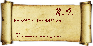 Mokán Izidóra névjegykártya